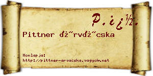 Pittner Árvácska névjegykártya